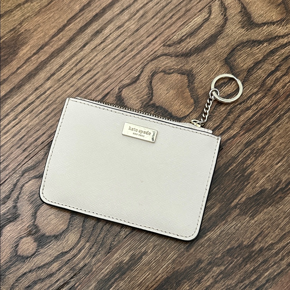 kate spade Cream Zip Card Case with Keyring